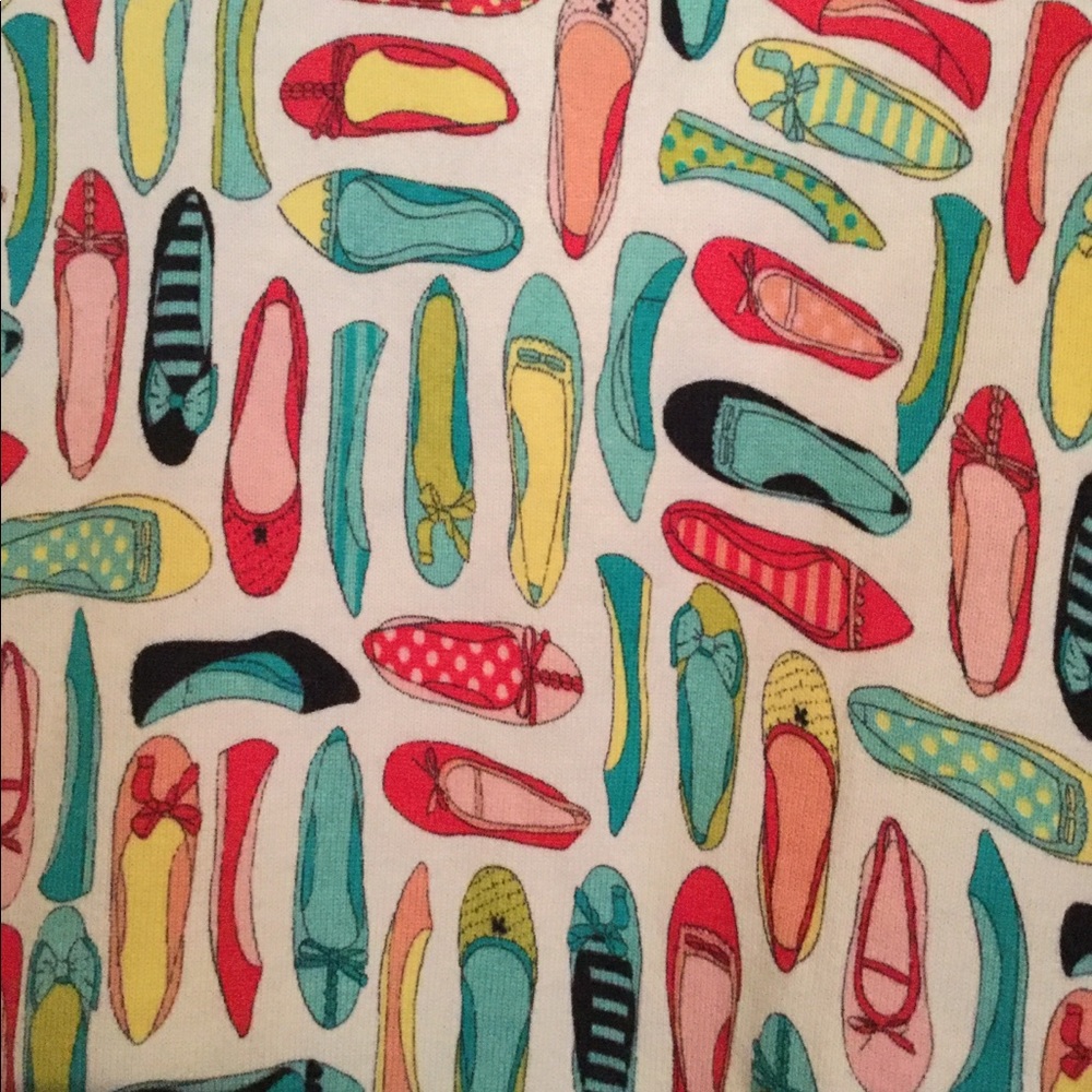 Talbot Sweater-Shoes Print-Red Teal Large Cute!!